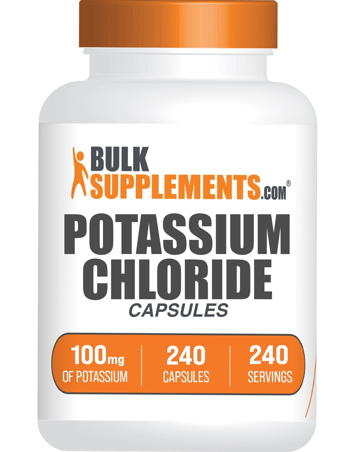 BulkSupplements.com Potassium Chloride Capsules 240 Count 105mg per ...