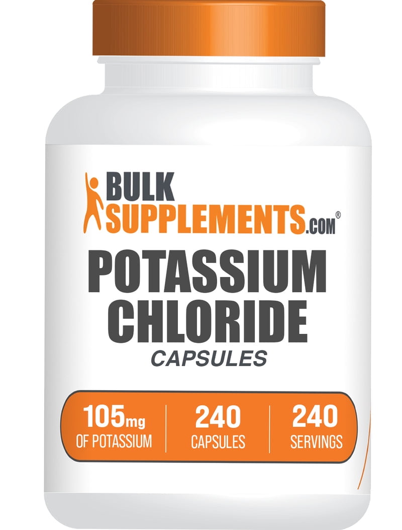 BulkSupplements* Potassium Chloride 240 Capsules - 105mg of Potassium per Serving (240 Capsules - 240 Servings)