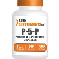 BulkSupplements Pyridoxal-5-Phosphate (P-5-P) 50mg Capsules- Gluten Free, 1 Capsule per Serving, 500 Capsules