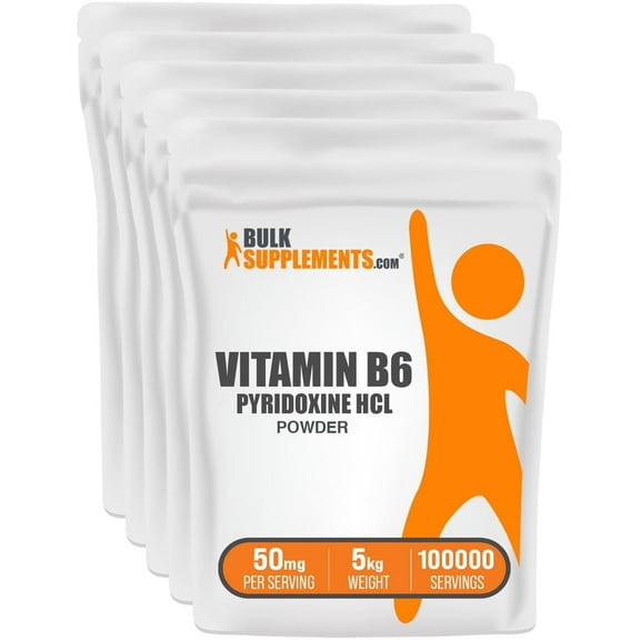 BulkSupplements Pyridoxine Hydrochloride (Vitamin B6) Powder - 50mg per Serving - 5 Kilograms (11 lbs) - 100000 Servings