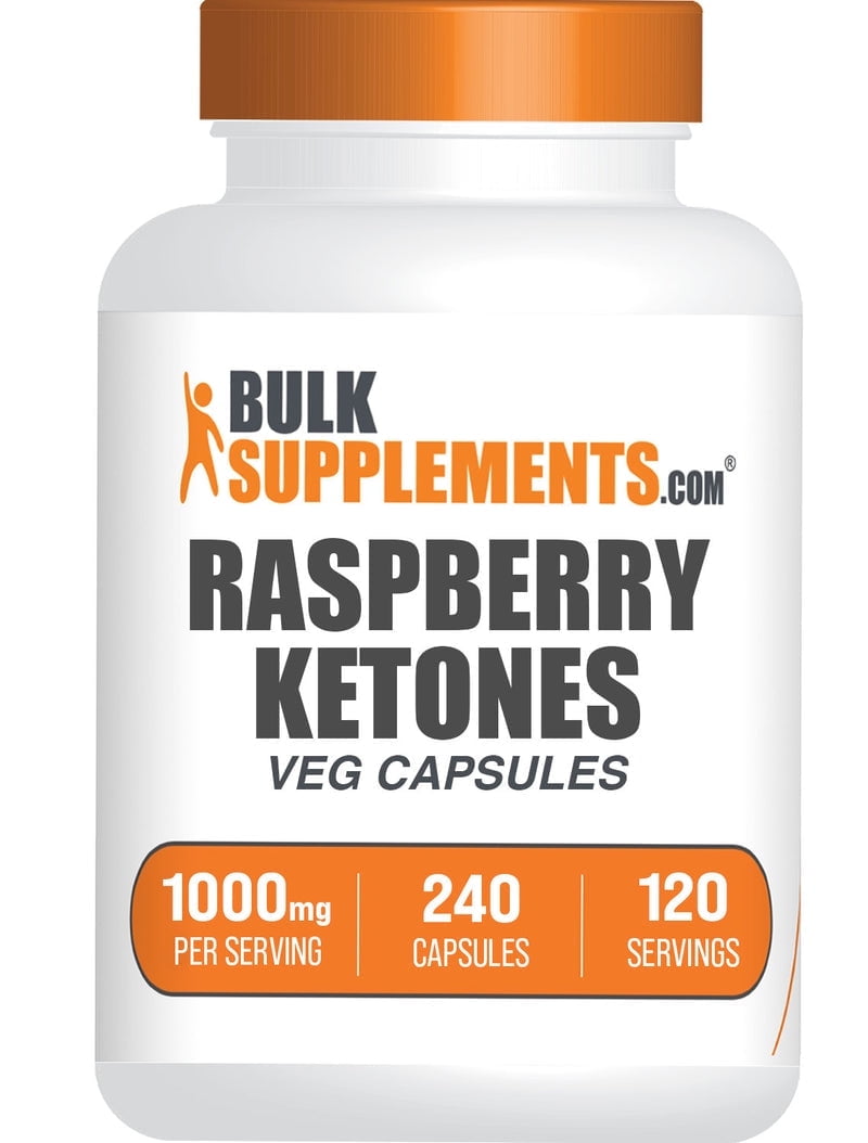 BulkSupplements Raspberry Ketones Capsules - 2 Capsule per Serving (1000mg), 240 Count