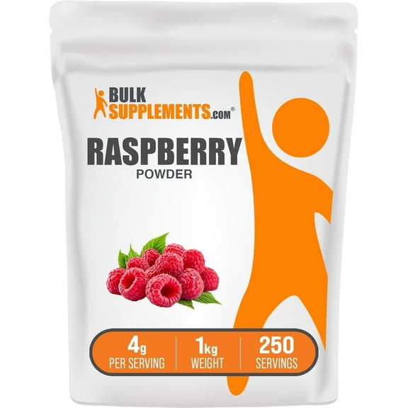 BulkSupplements Raspberry Powder - 4g per Serving - 1 Kilogram (2.2 lbs) - 250 Servings
