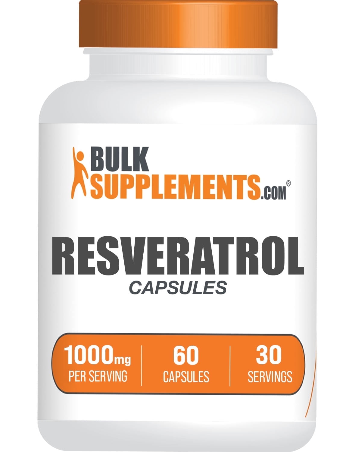 BulkSupplements Resveratrol Capsules - 1000mg per Serving (60 Capsules - 30 Servings)