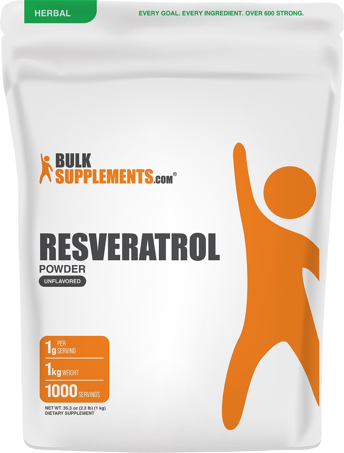 BulkSupplements Resveratrol Powder - 1 Kilogram (2.2 lbs)