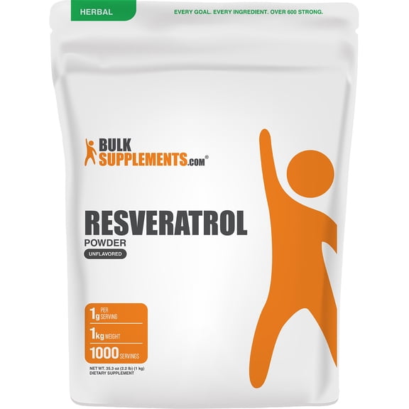 BulkSupplements Resveratrol Powder - 1 Kilogram (2.2 lbs)