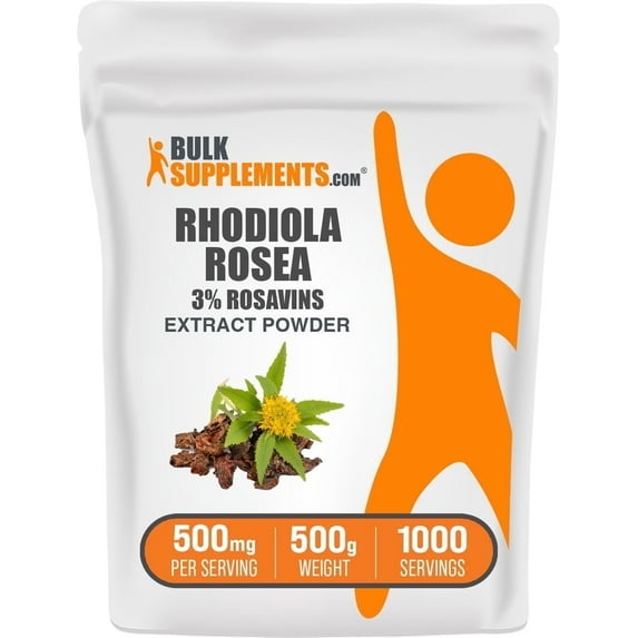 BulkSupplements Rhodiola Extract Powder (3% Rosavin), Herbal Supplement, 500mg, 500g, 1000 Servings