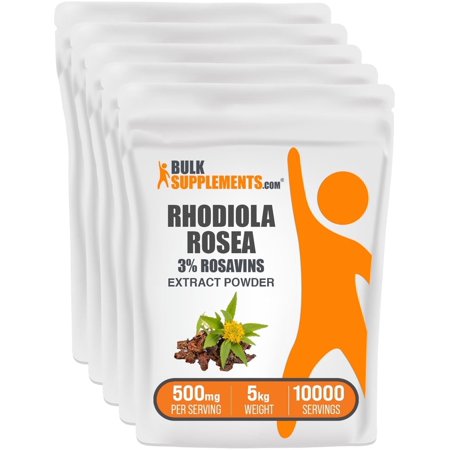 BulkSupplements Rhodiola Extract Powder (3% Rosavin), Herbal Supplement, 500mg, 5kg, 10000 Servings