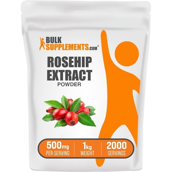 BulkSupplements Rosehip Extract Powder - 500mg per Serving - 1 Kilogram (2.2 lbs) - 2000 Servings