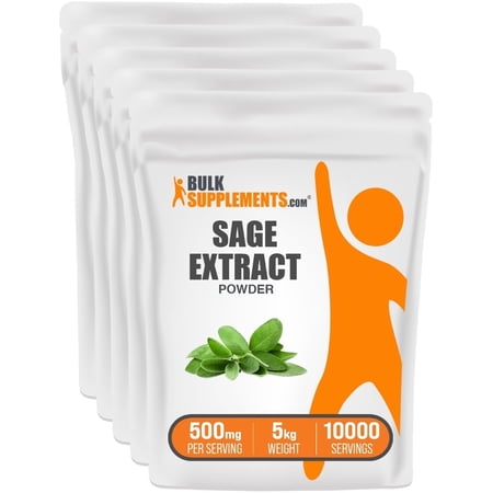 BulkSupplements Sage Extract Powder - 500mg per Serving - 5 Kilograms (11 lbs) - 10000 Servings
