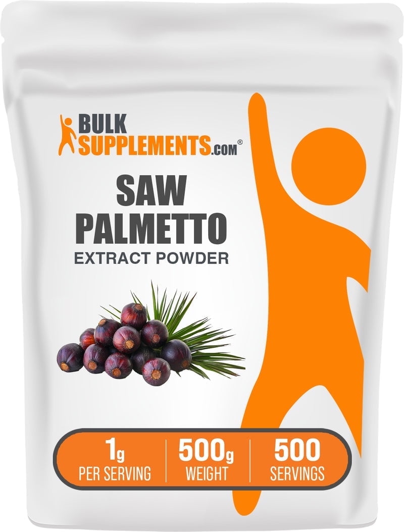 BulkSupplements Saw Palmetto Extract Powder - 1g per Serving - 500 Grams (1.1 lbs) - 500 Servings