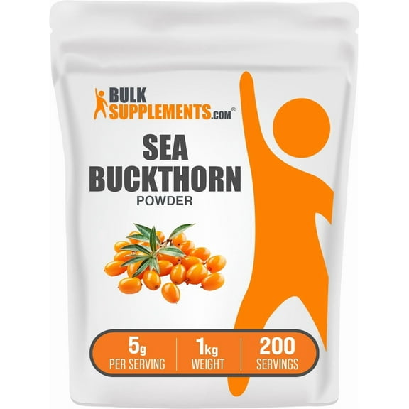 BulkSupplements Sea Buckthorn Powder - 5g per Serving - 1 Kilogram (2.2 lbs) - 200 Servings