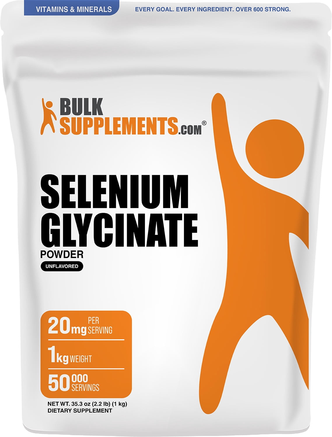 BulkSupplements Selenium Glycinate Powder - 1 Kilogram (2.2 lbs)