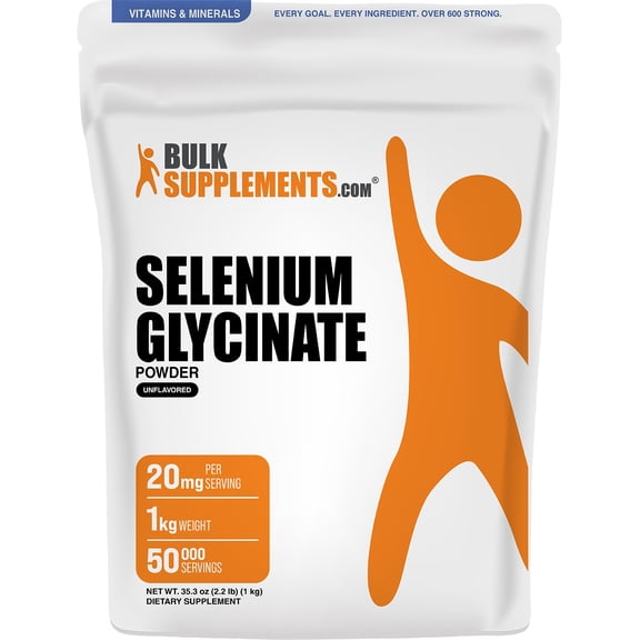 BulkSupplements Selenium Glycinate Powder - 1 Kilogram (2.2 lbs)