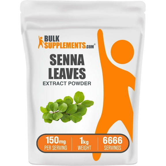 BulkSupplements Senna Leaf Extract Powder - 150mg per Serving - 1 Kilogram (2.2 lbs) - 6666 Servings