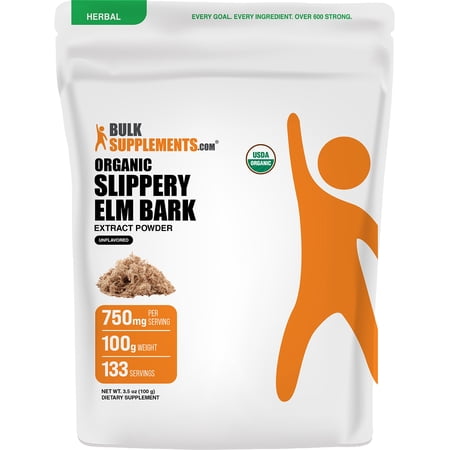BulkSupplements Organic Slippery Elm Bark Extract Powder - (100g - 3.5 oz)