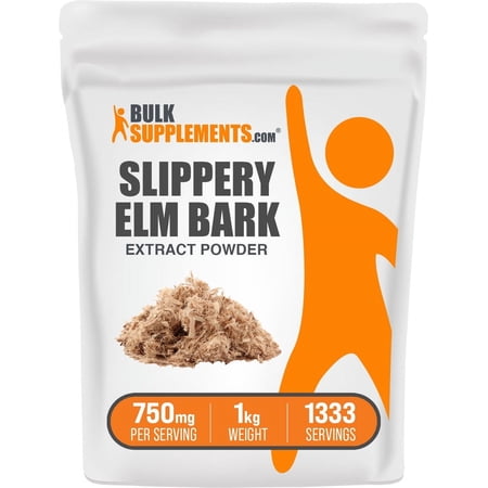 BulkSupplements Slippery Elm Bark Extract Powder - 750mg per Serving (1kg - 2.2 lbs)