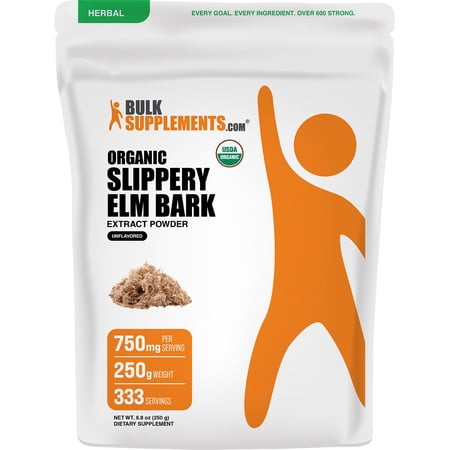 BulkSupplements Organic Slippery Elm Bark Extract Powder - (250g - 8.8 oz)