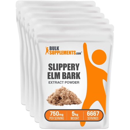 BulkSupplements Slippery Elm Bark Extract Powder - 750mg per Serving (5kg - 11 lbs)