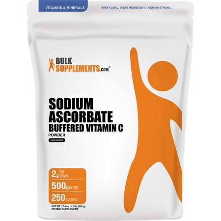 BulkSupplements Sodium Ascorbate Powder - 500 Grams (1.1 lbs)
