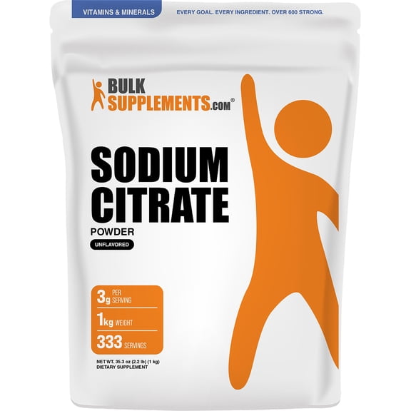 BulkSupplements Sodium Citrate Powder - 1 Kilogram (2.2 lbs)