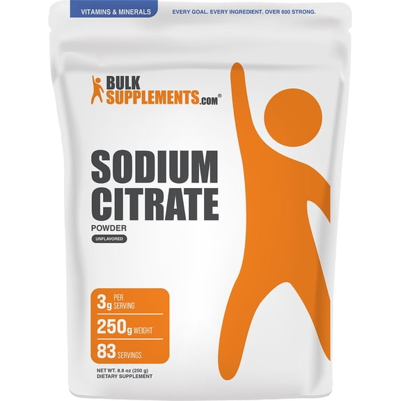 BulkSupplements Sodium Citrate Powder - 250 Grams (8.8 oz)