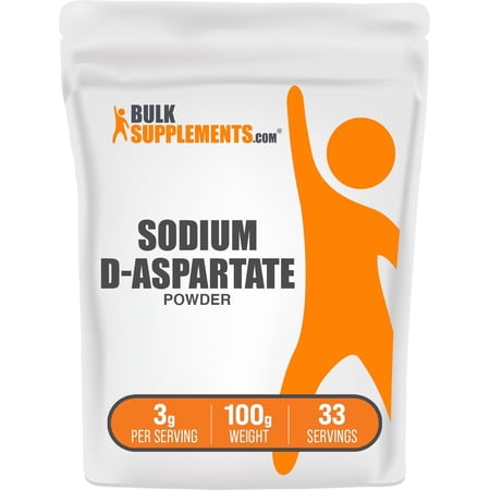 BulkSupplements Sodium D-Aspartate Powder - 3g per Serving - 100 Grams (3.5 oz) - 33 Servings