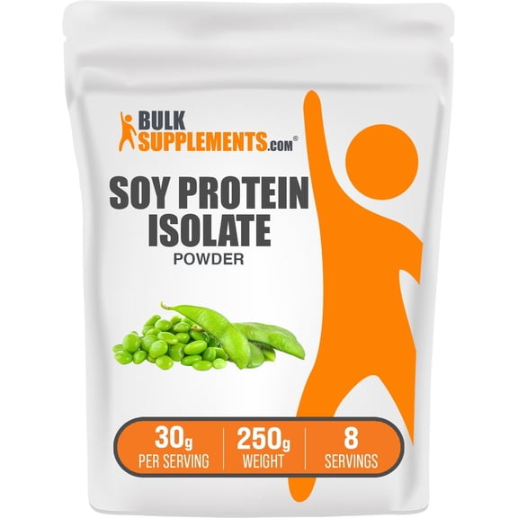 BulkSupplements Soy Protein Isolate Powder - Vegan Protein Powder, Unflavored, 250g (0.5 lbs)