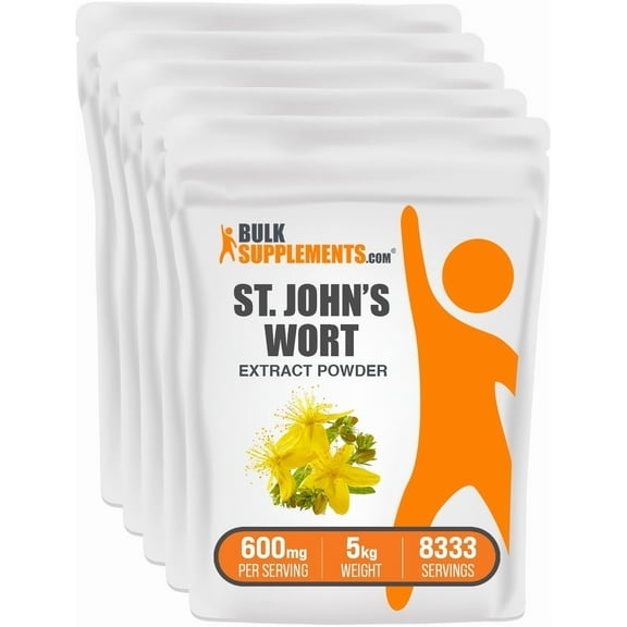 BulkSupplements St. John's Wort Extract Powder - 600 mg per Serving - 5 Kilograms (11 lbs) - 8333 Servings