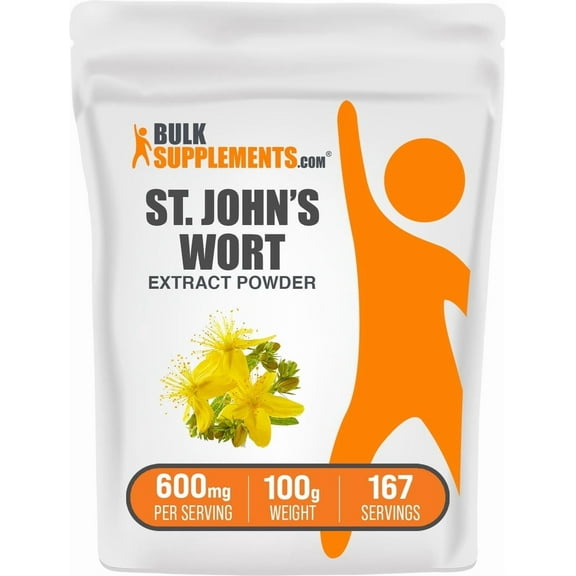 BulkSupplements St. John's Wort Extract Powder - 600mg per Serving - 100 Grams (3.5 oz) - 167 Servings