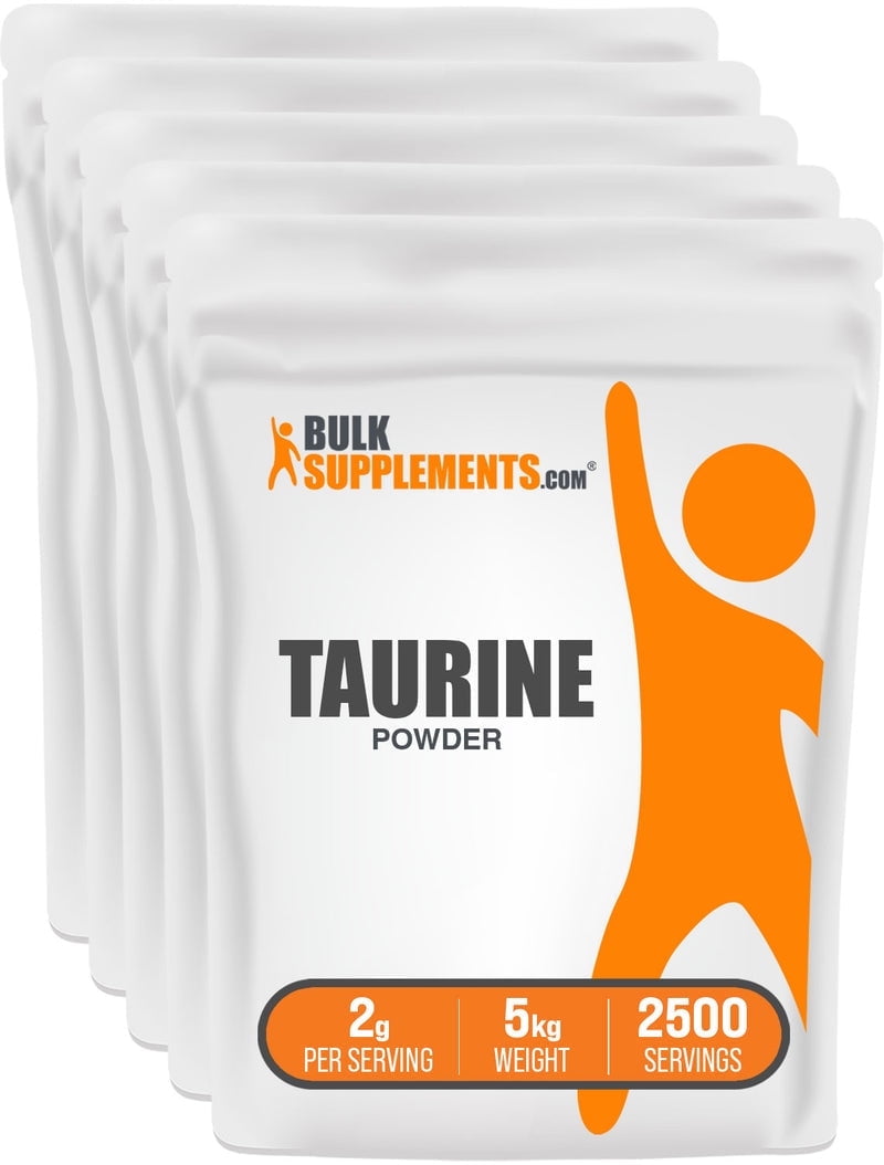 BulkSupplements Taurine Powder - Gluten Free, 2g per Serving - 5 Kilograms (11 lbs) - 2500 Servings