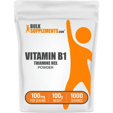 BulkSupplements Thiamine HCl Powder - Vitamin B1, 100mg per Serving - 100 Grams (3.5 oz) - 10000 Servings