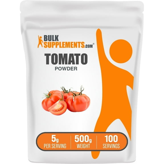 BulkSupplements Tomato Powder - Ground Tomato Powder - Tomato Supplement - 500 Grams (1.1 lbs) - 100 Servings