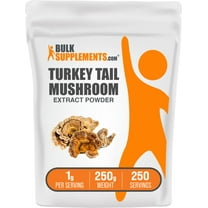 BulkSupplements Turkey Tail Mushroom Extract Powder - Coriolus Versicolor Extract, Herbal Supplement, Vegan, 1g per Serving, 250g (8.8 oz)