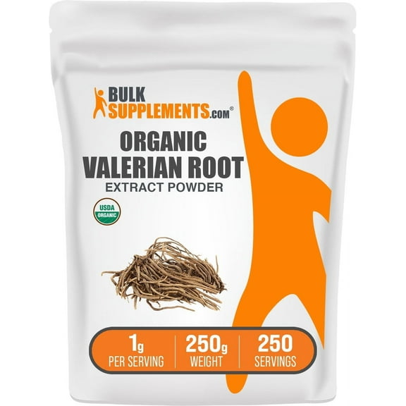 BulkSupplements Organic Valerian Root Extract Powder - 1g per Serving - 250 Grams (8.8 oz) - 250 Servings