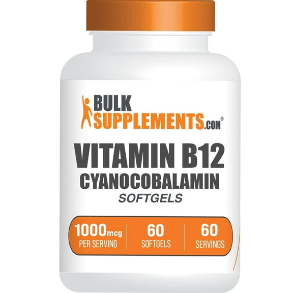 BulkSupplements Vitamin B12 Softgels - 1000mcg Per Serving (60 Softgels - 60 Servings)