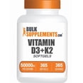 thumbnail image 1 of BulkSupplements Vitamin D3 50000IU + K2 Softgels - Vitamin Supplement, Immune Support - 1 Softgel per Serving, 365 Count, 1 of 5