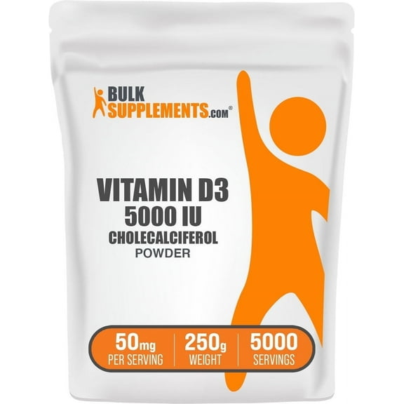 BulkSupplements Vitamin D3 (Cholecalciferol) Powder - 50mg per Serving - 250 Grams (8.8 oz) - 5000 Servings