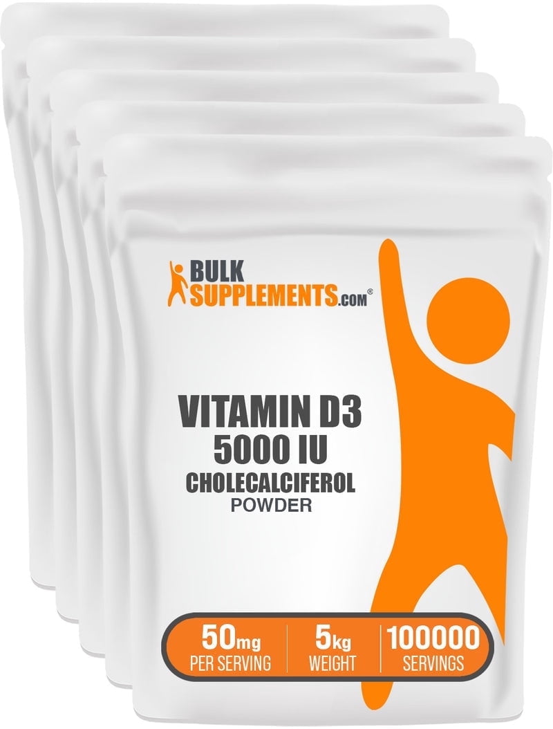 BulkSupplements Vitamin D3 (Cholecalciferol) Powder - 50mg per Serving - 5 Kilograms (11 lbs) - 100000 Servings