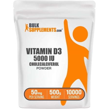 BulkSupplements Vitamin D3 (Cholecalciferol) Powder - 50mg per Serving - 500 Grams (1.1 lbs) - 10000 Servings