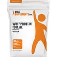 thumbnail image 1 of BulkSupplements Whey Protein Isolate Powder - 90%, Whey Protein Supplement, with BCAAs - Unflavored, 500g (1.1 lbs), 1 of 5