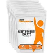 BulkSupplements Whey Protein Isolate Powder - 90%, Whey Protein Supplement, with BCAAs - Unflavored, 30g per Serving, 5kg (11 lbs)