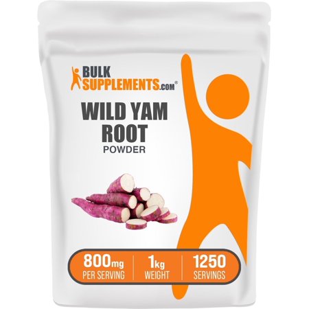 BulkSupplements Wild Yam Powder - 800mg per Serving - 1 Kilogram (2.2 lbs) - 1250 Servings