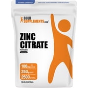 BulkSupplements Zinc Citrate Powder - Gluten Free, 250 Grams 8.8 oz
