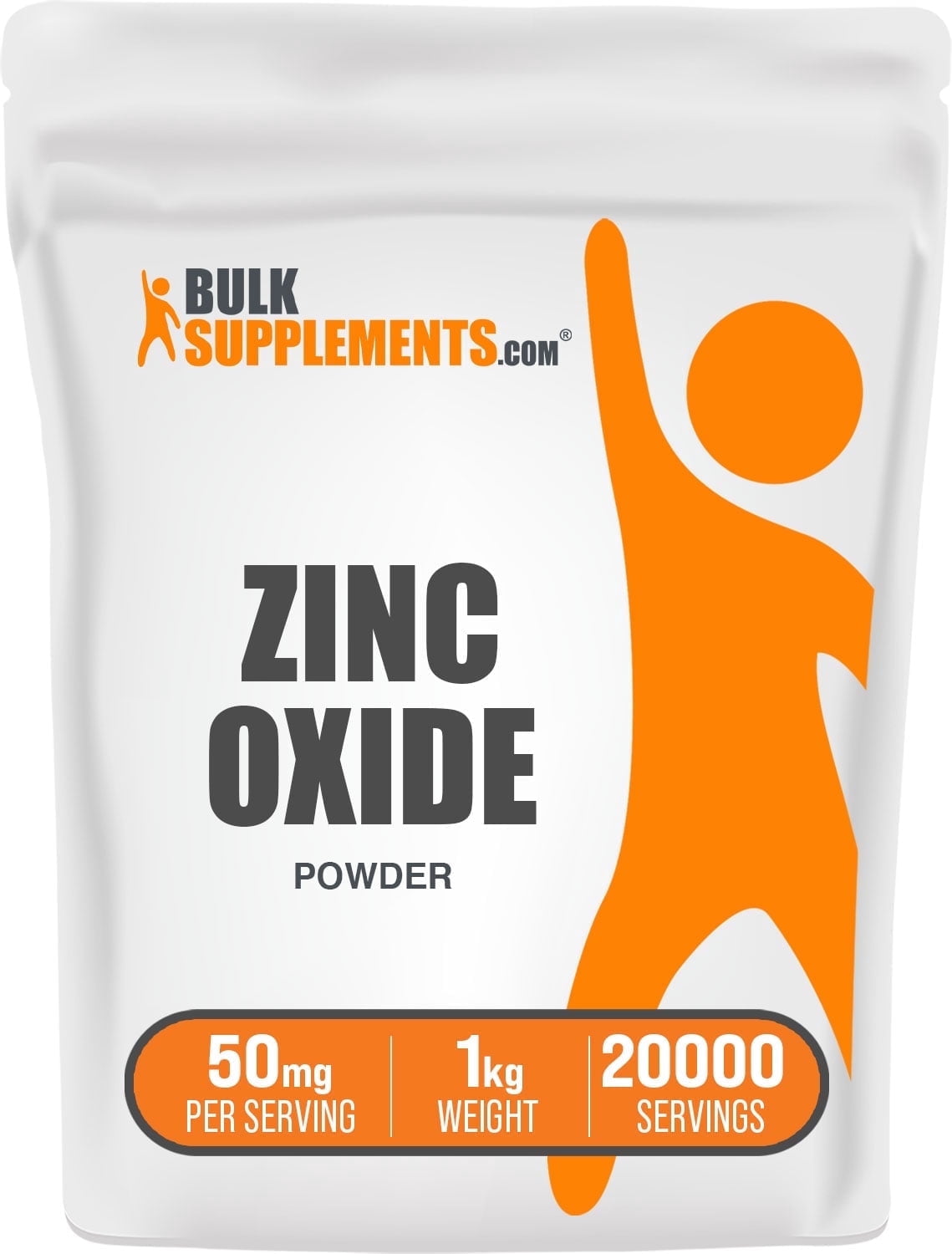 BulkSupplements Zinc Oxide Powder - Gluten Free, 1 Kilogram (2.2 lbs)