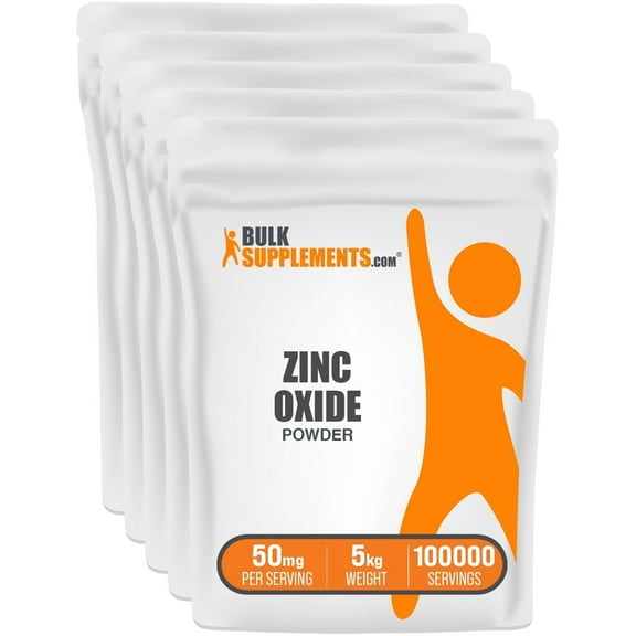 BulkSupplements Zinc Oxide Powder - Gluten Free, 50mg per Serving - 5 Kilograms (.1 lbs) - 100000 Servings