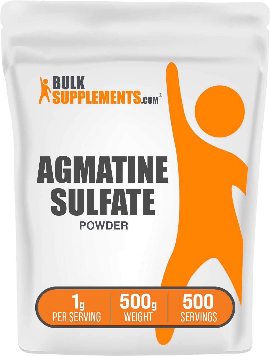 BulkSupplements.com Agmatine Sulfate Powder, 1000mg - Nitric Oxide Supplement 500g - 500 Servings