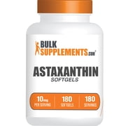 BulkSupplements Astaxanthin 10mg Softgels - Antioxidant Supplement, 1 Softgel per Serving, 180 Count