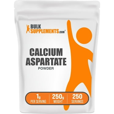 BulkSupplements Calcium Aspartate Powder - 1g per Serving - 250 Grams (8.8 oz) - 250 Servings