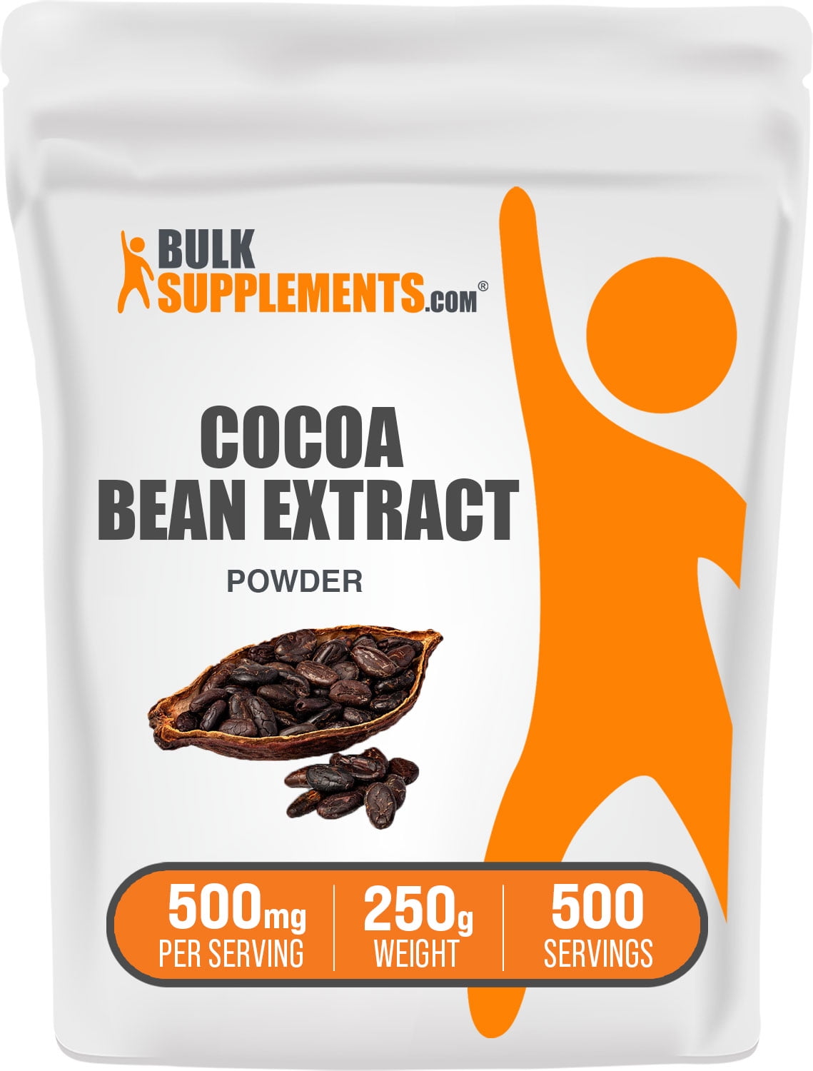 Cocoa Bean Extract Powder, 500mg Polyphenols Supplement Flavonoids