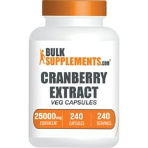 BulkSupplements.com Cranberry Extract Capsules, 25000mg equivalent - Vegan Capsules - Immune Support - Cranberry Pills for Women (240 Veg Capsules - 240 Servings)